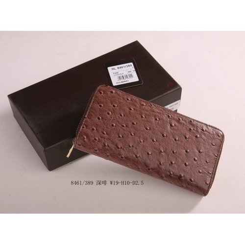 Mulberry Zip Wallet Chocolate Ostrich Leather 8461-389 - Click Image to Close
