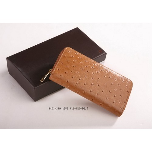 Mulberry Zip Wallet Oak Ostrich Leather 8461-389 - Click Image to Close